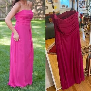 Pink wedding dress — full length.